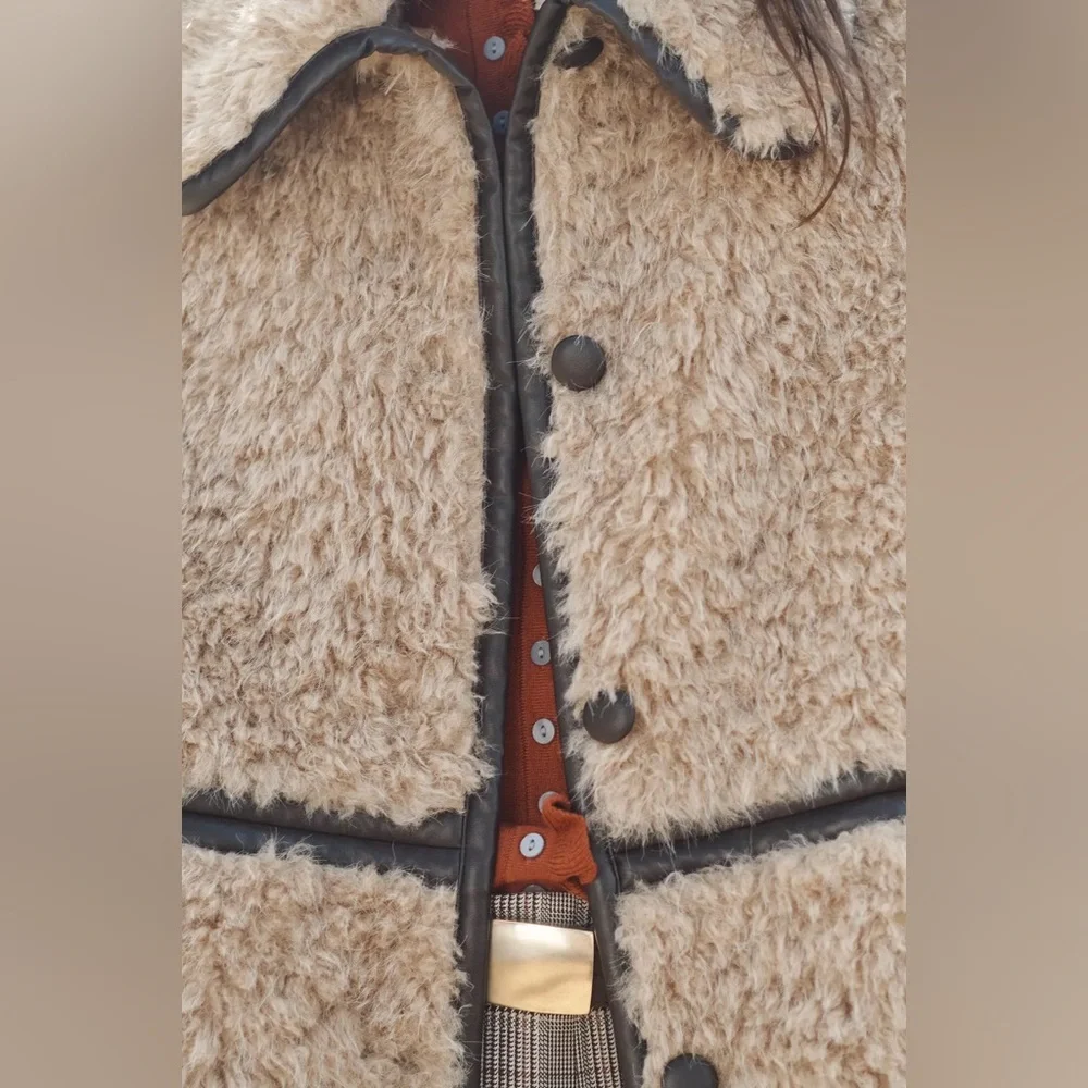 Zara LIMITED EDITION LONG FLEECE COAT sz.S